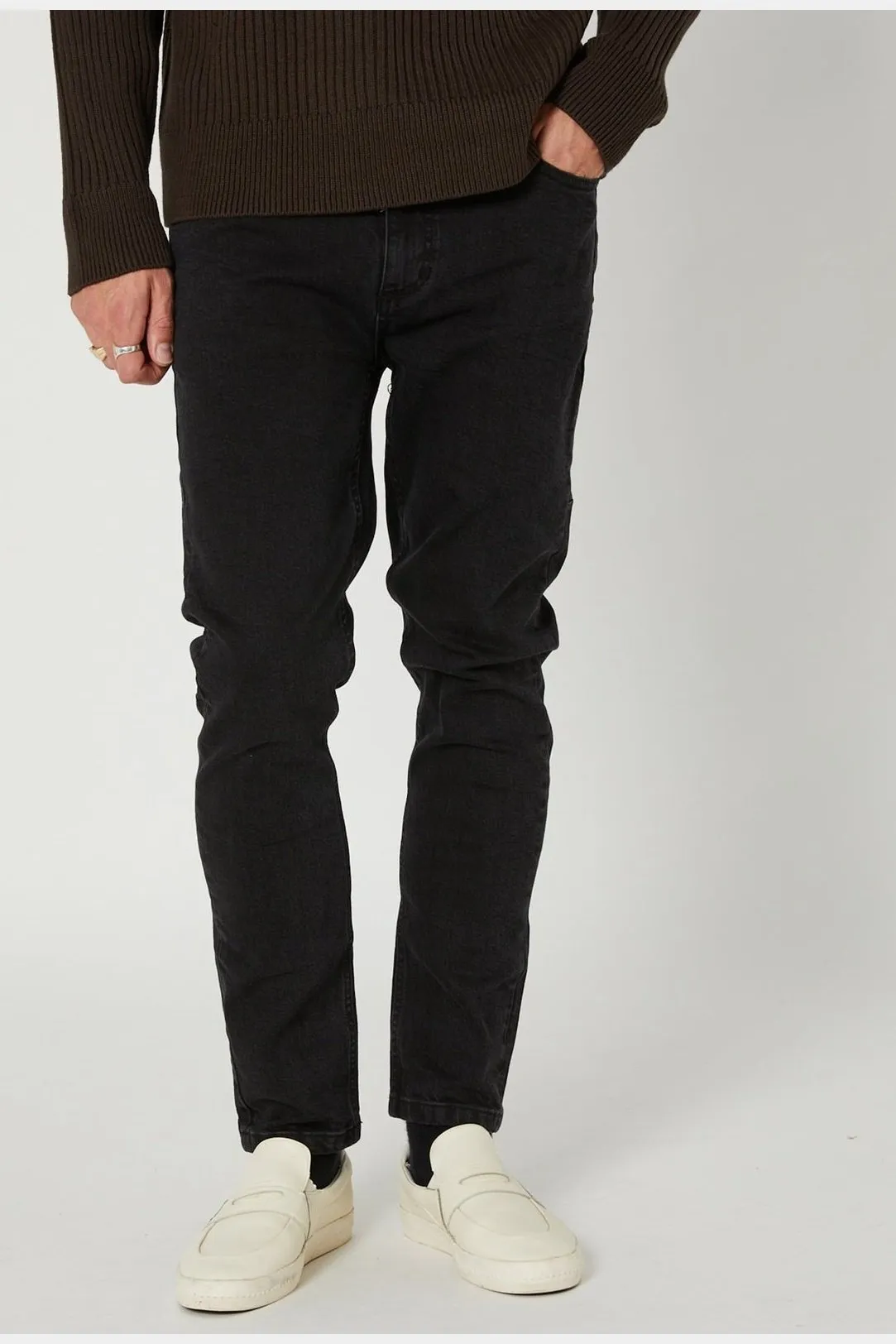 Thrills bones denim jean - aged black