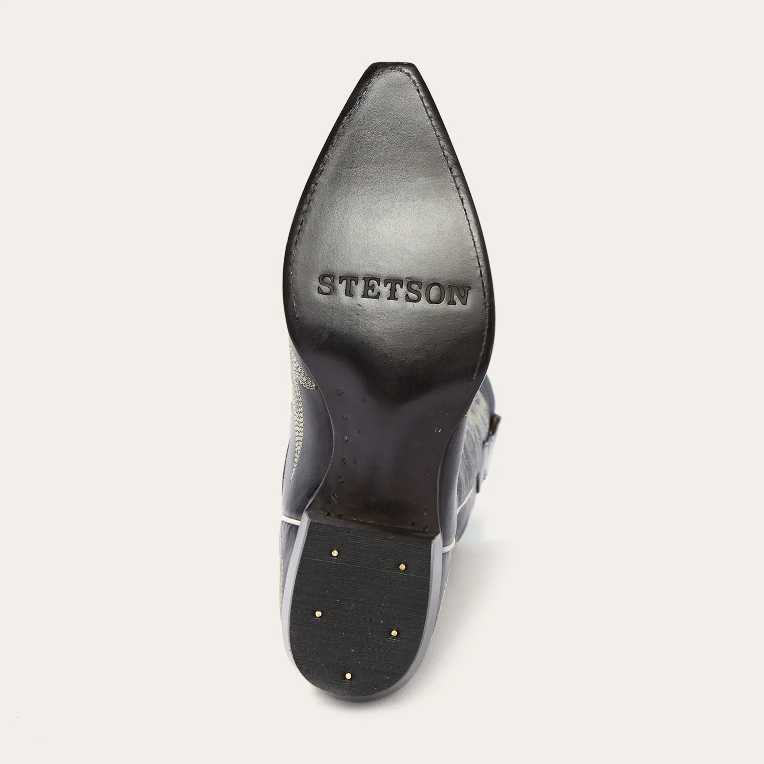 Tina Black & White Flame Embroidered Cowboy Boot -STETSON