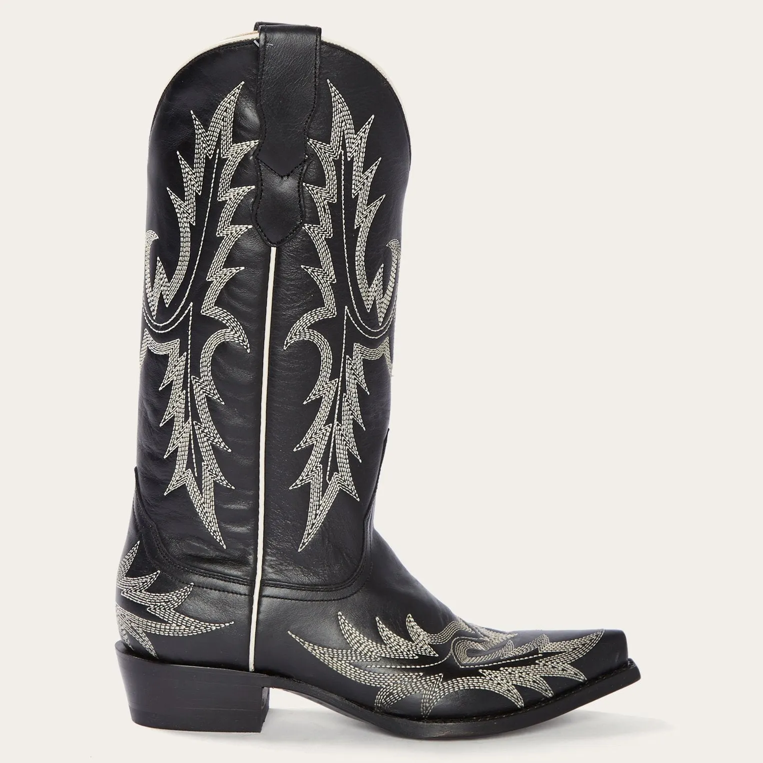 Tina Black & White Flame Embroidered Cowboy Boot -STETSON