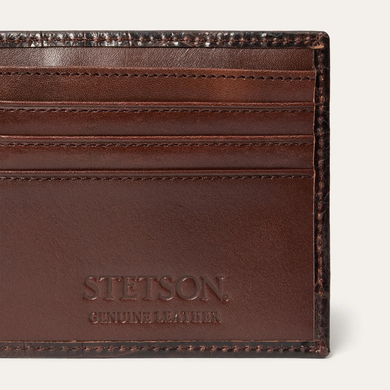 Tooled Embossed Croco Bi-Fold Wallet -STETSON