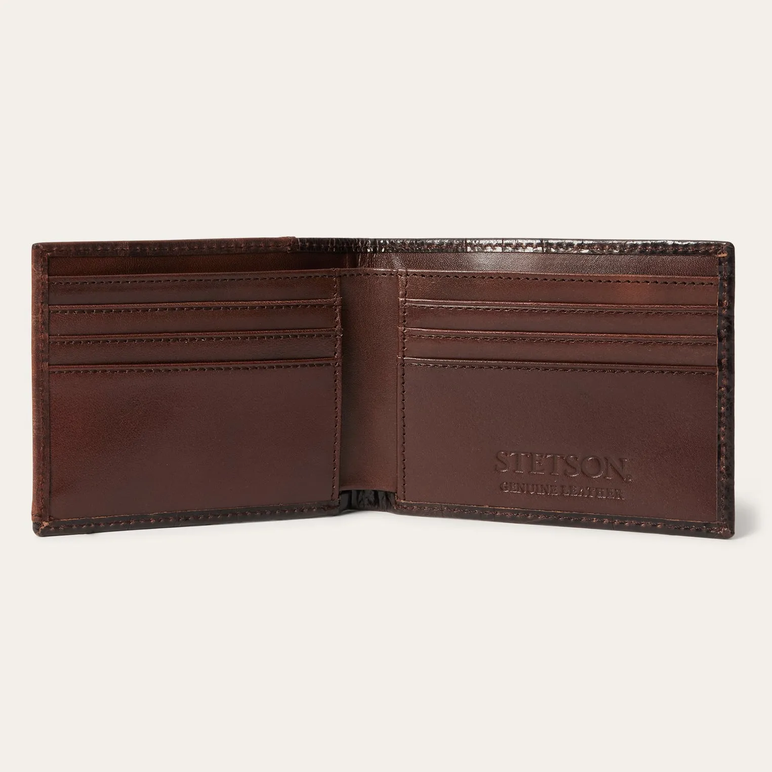 Tooled Embossed Croco Bi-Fold Wallet -STETSON