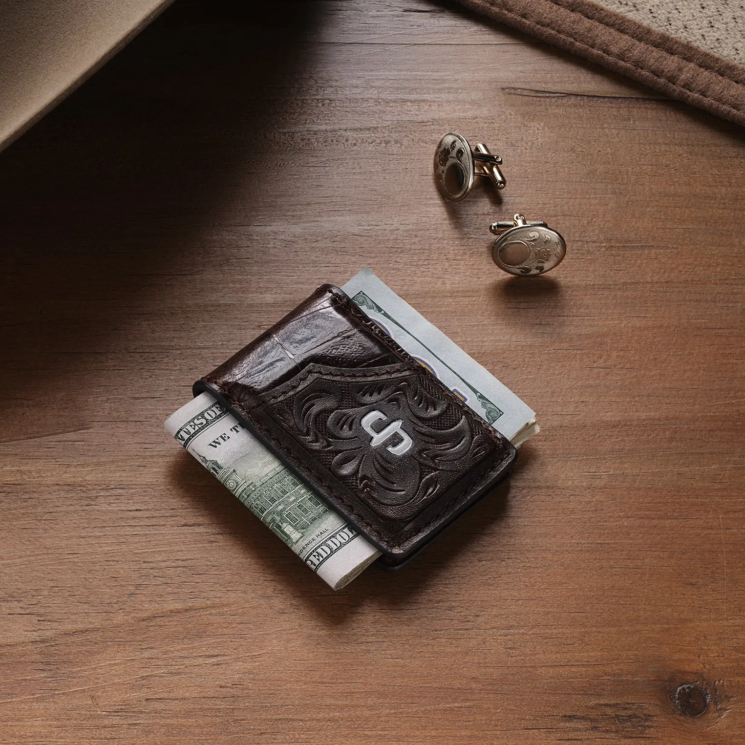 Tooled Embossed Croco Money Clip -STETSON