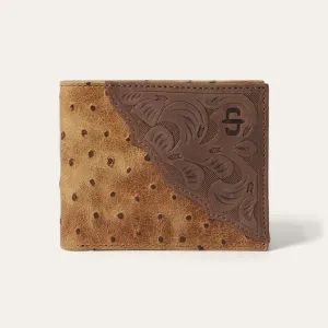 Tooled Embossed Ostrich Bi-Fold Wallet -STETSON