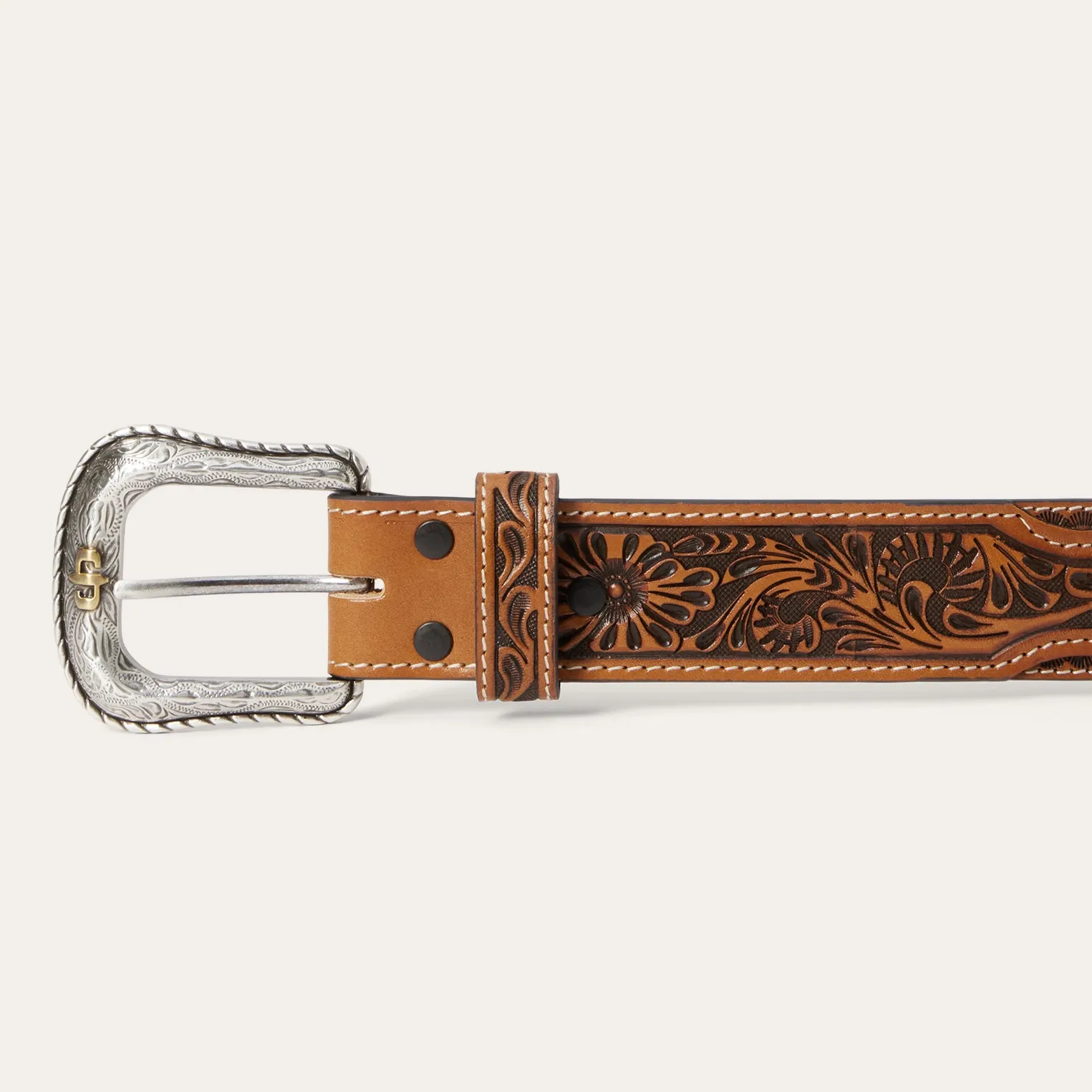 Tooled Tab Belt -STETSON