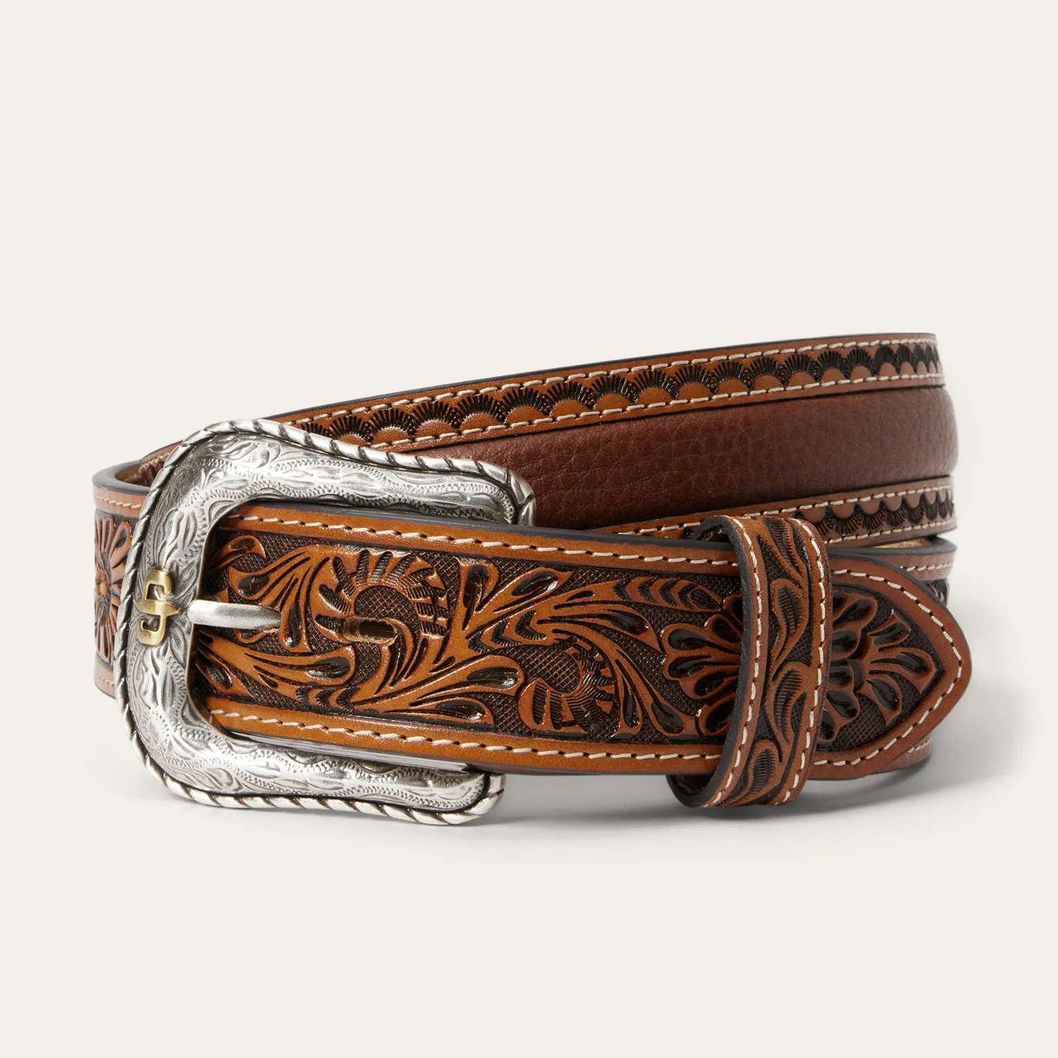 Tooled Tab Belt -STETSON