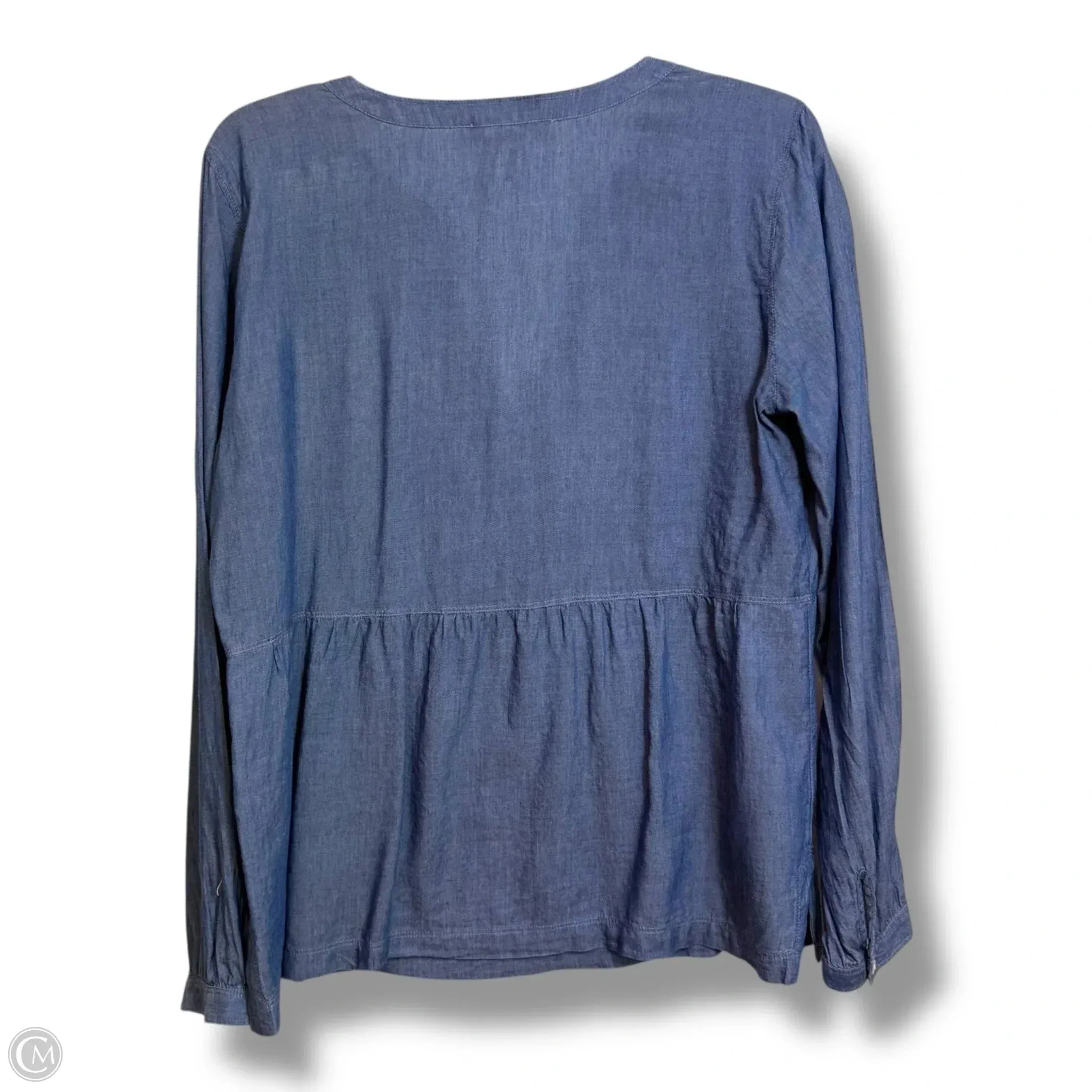 Top Long Sleeve Basic By Loft In Blue Denim, Size: M