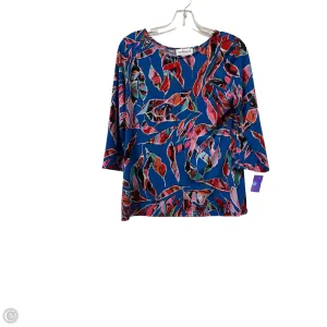 Top Long Sleeve By Peck And Peck In Blue & Pink, Size: S