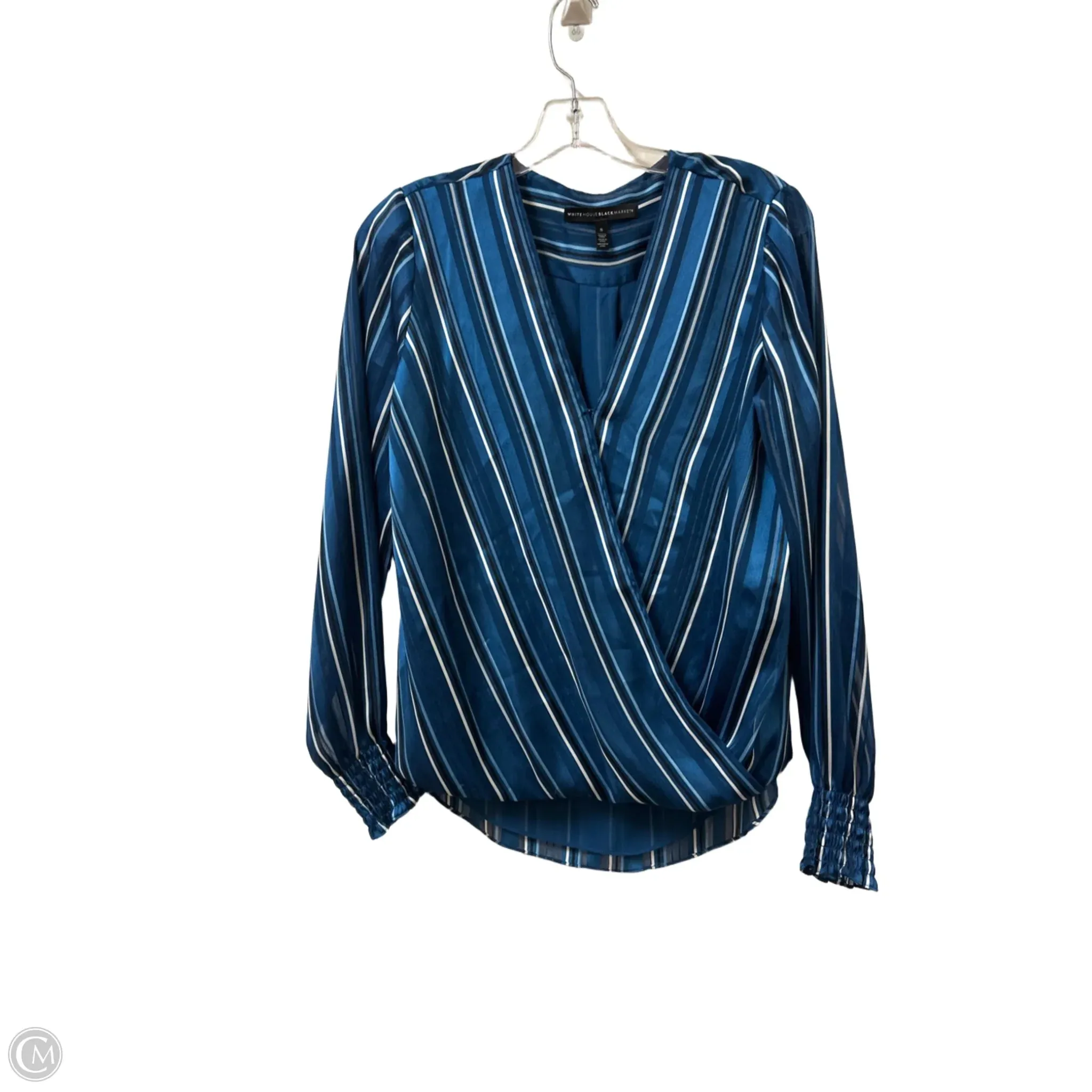 Top Long Sleeve By White House Black Market In Black & Blue, Size: S