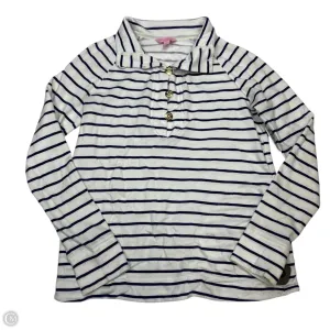 Top Long Sleeve Designer By Lilly Pulitzer In Blue & White, Size: S