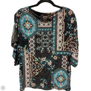 Top Short Sleeve By Chicos In Black & Pink, Size: M
