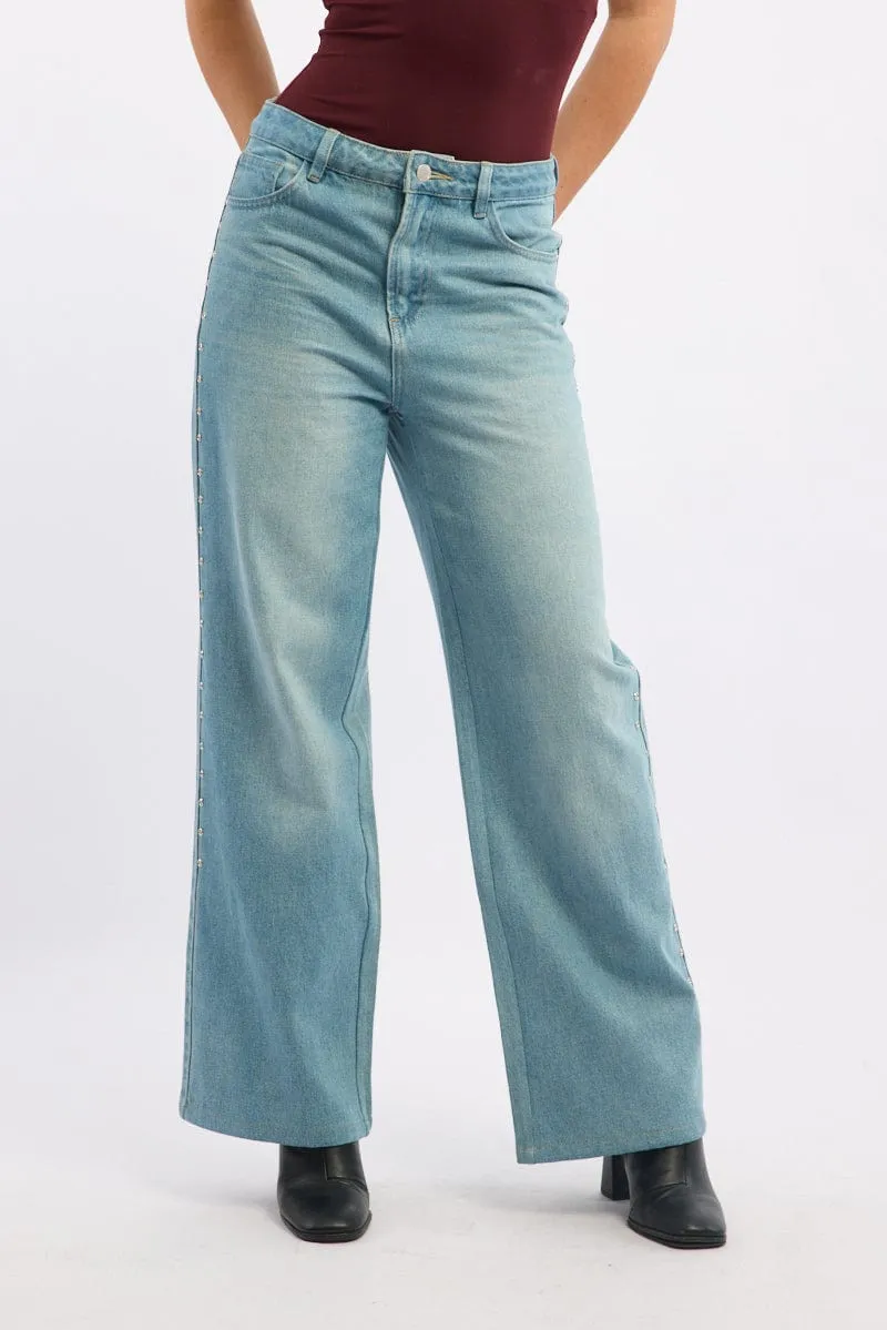 Trending Now Denim Grommet Low Rise Baggy Jeans Ally  Going Fast!