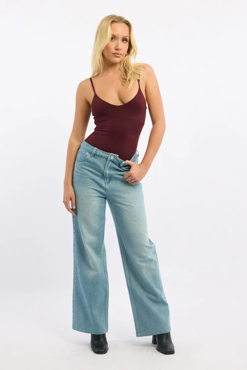 Trending Now Denim Grommet Low Rise Baggy Jeans Ally  Going Fast!