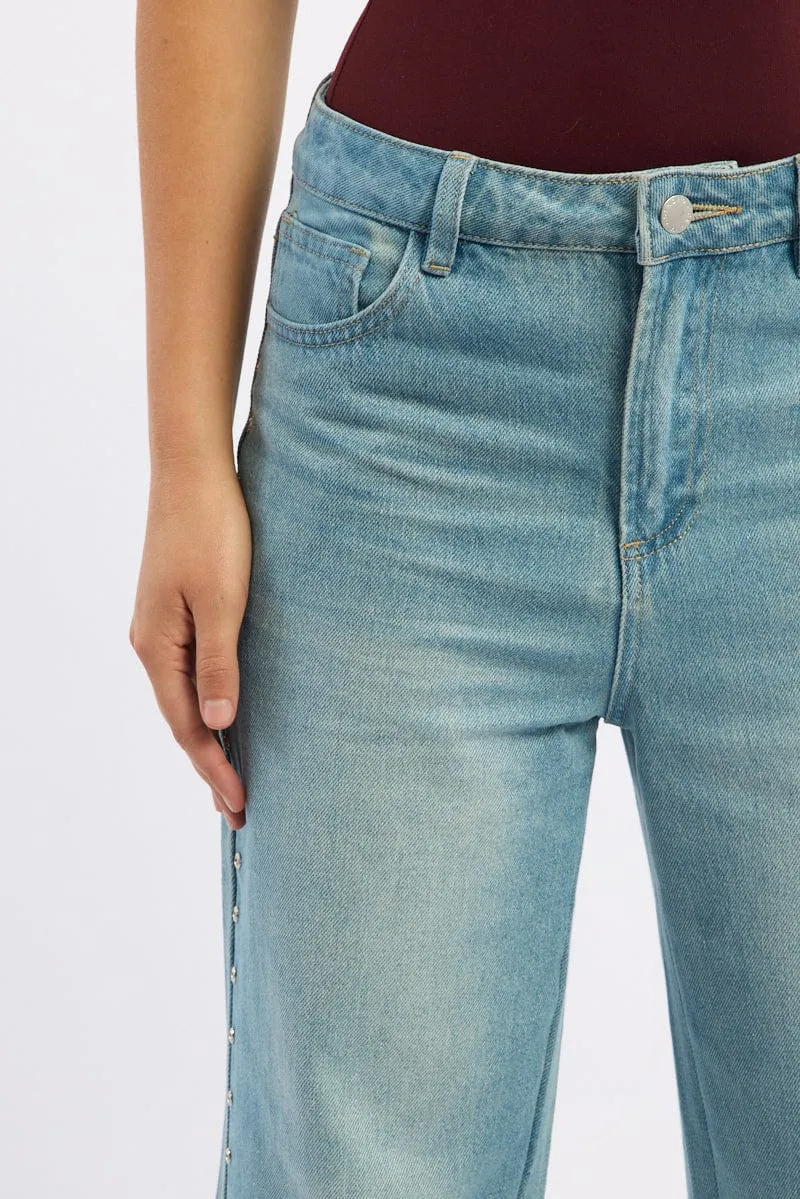 Trending Now Denim Grommet Low Rise Baggy Jeans Ally  Going Fast!