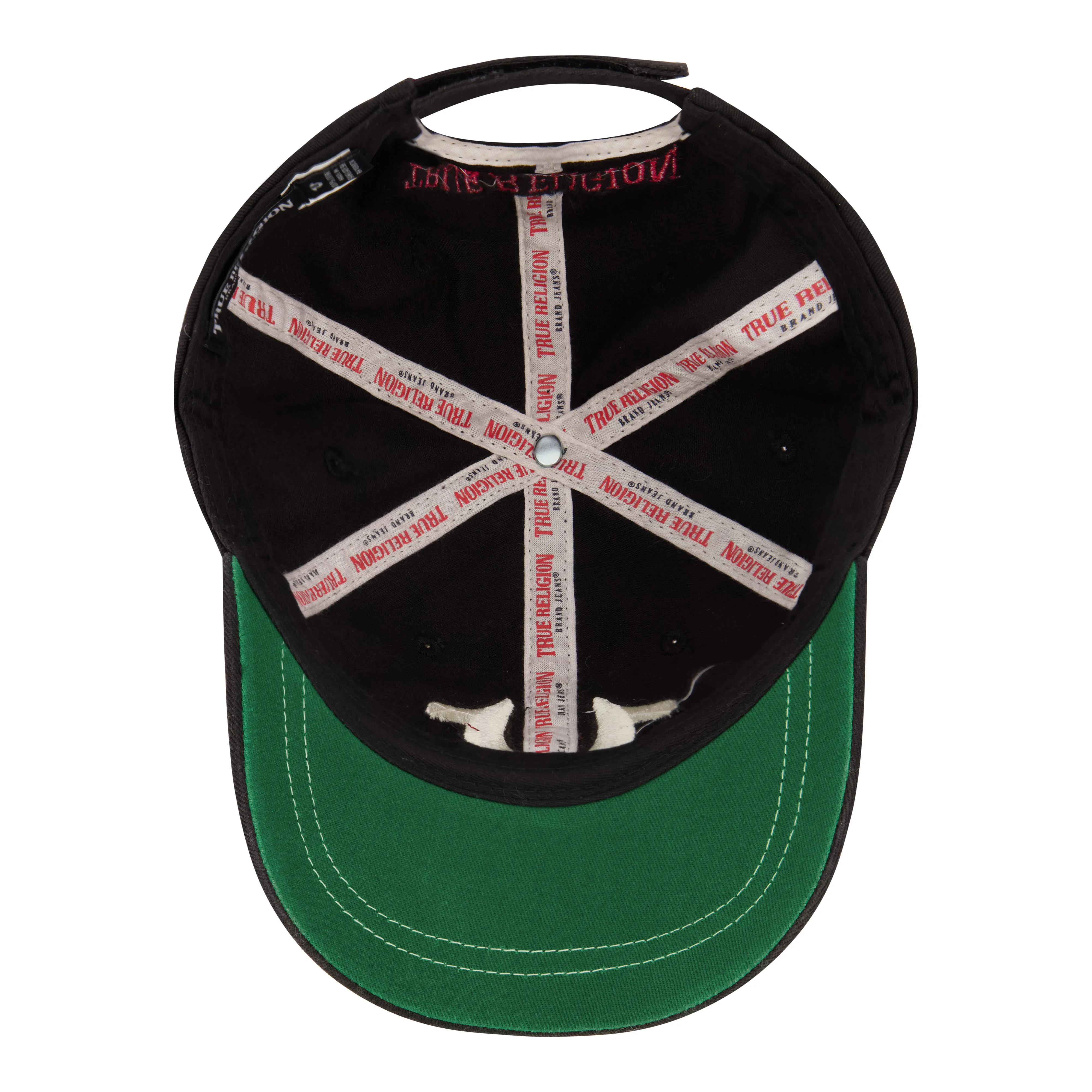 True Religion Cap, 5 Panel Cotton Twill Kids Baseball Hat with Horseshoe Logo, Adjustable Hook and Loop Closure