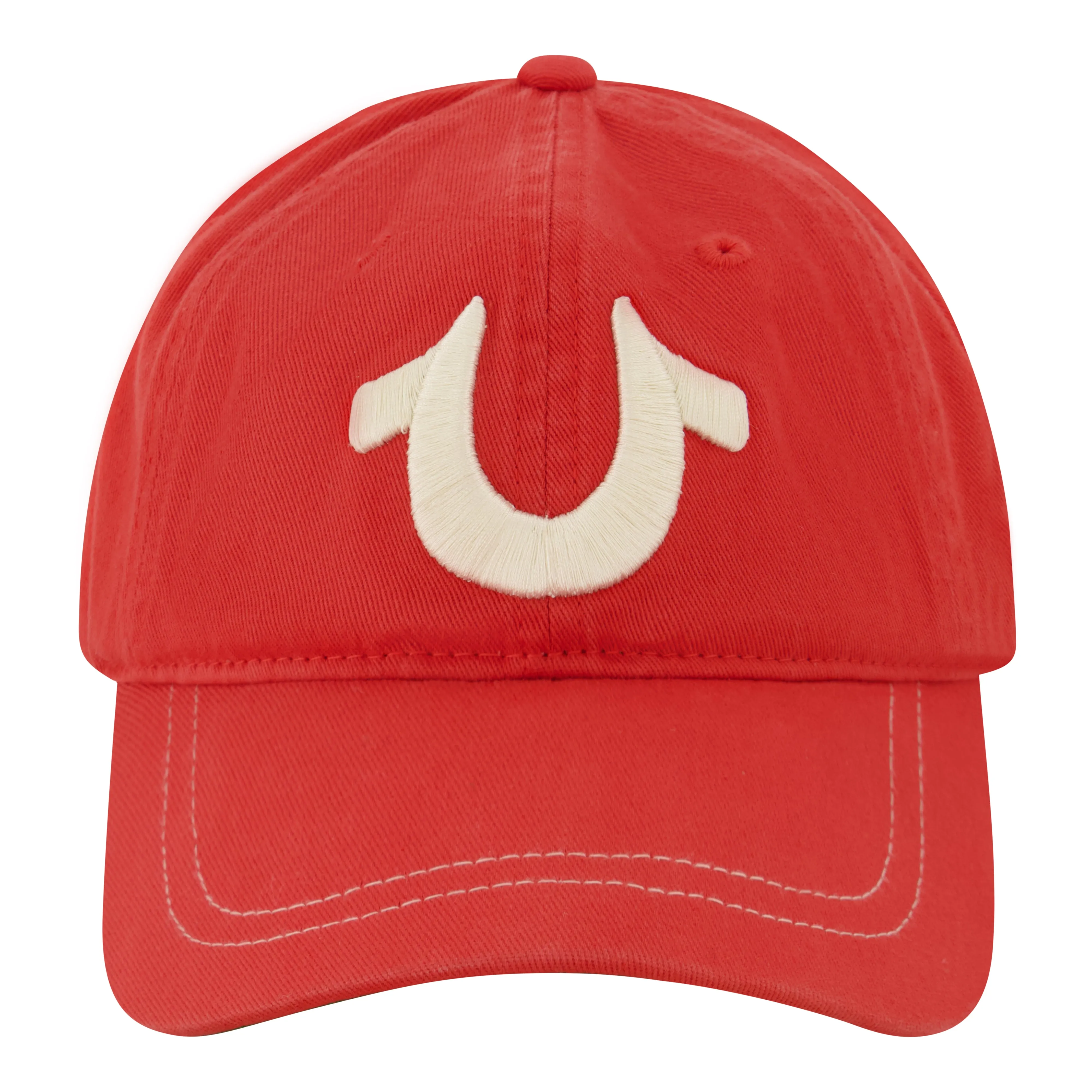 True Religion Cap, 5 Panel Cotton Twill Kids Baseball Hat with Horseshoe Logo, Adjustable Hook and Loop Closure