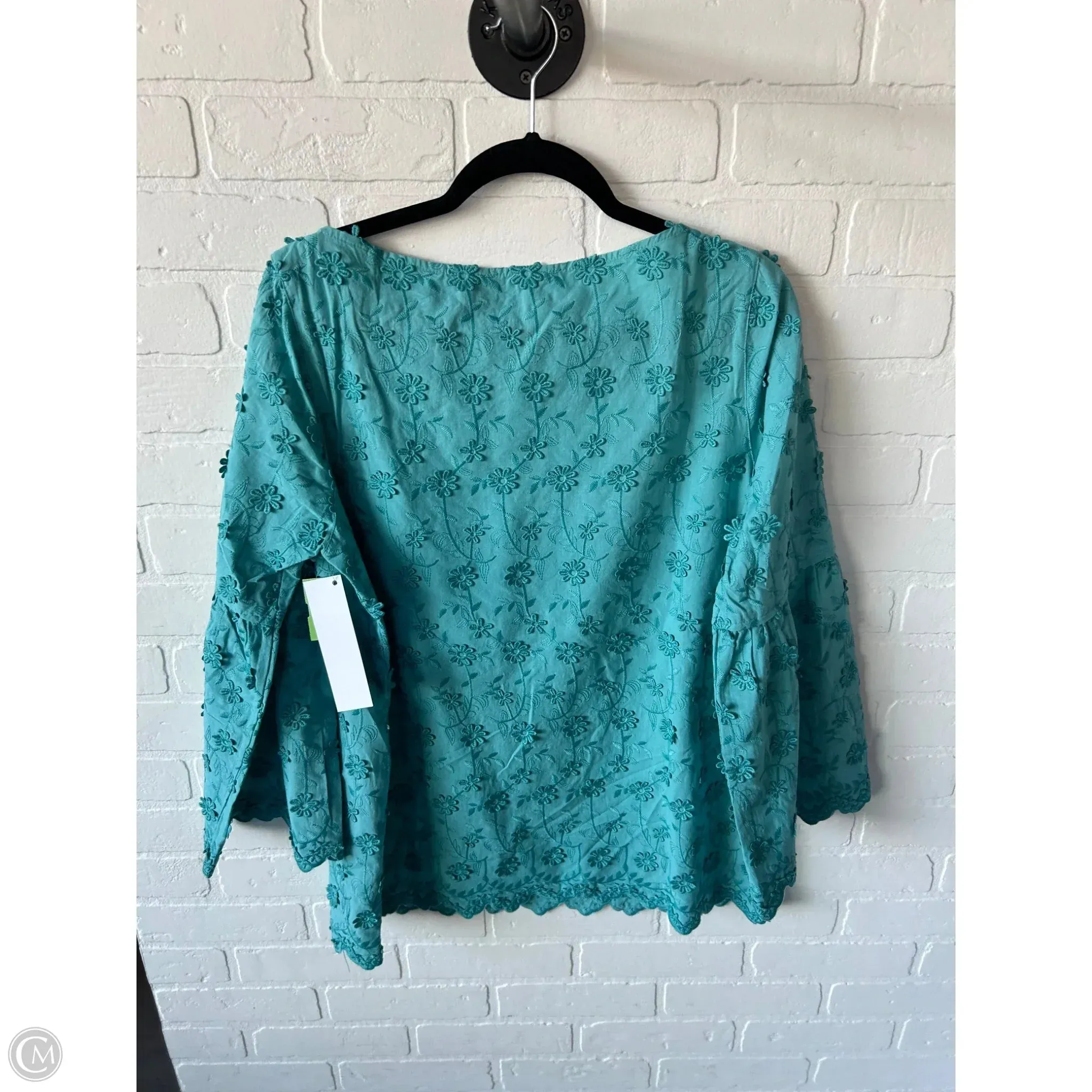 Tunic Long Sleeve By Soft Surroundings In Teal, Size: L