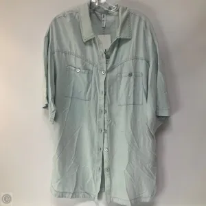 Tunic Long Sleeve By Zara In Blue Denim, Size: M