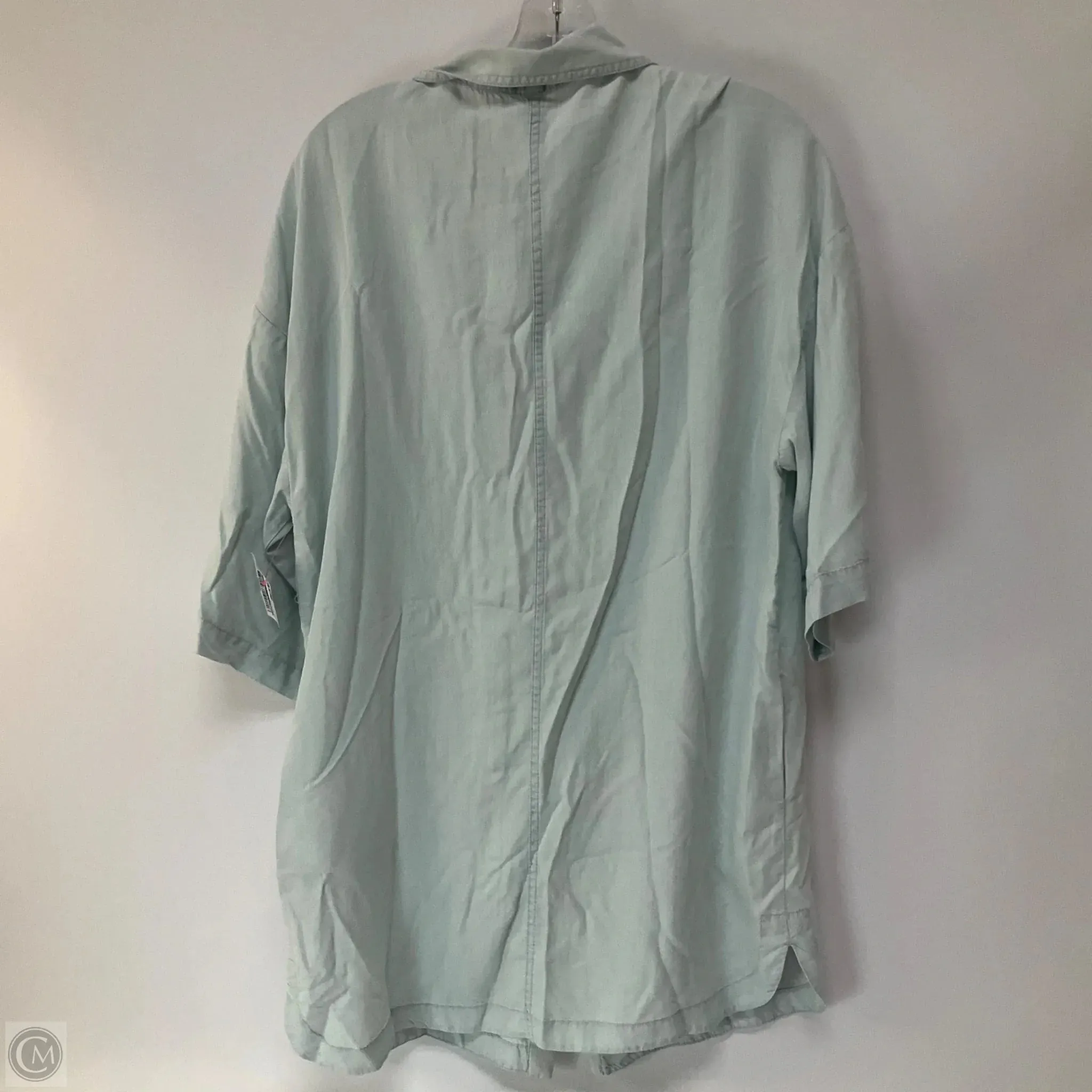 Tunic Long Sleeve By Zara In Blue Denim, Size: M