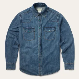 Turquoise Snap Lightweight Denim Shirt -STETSON