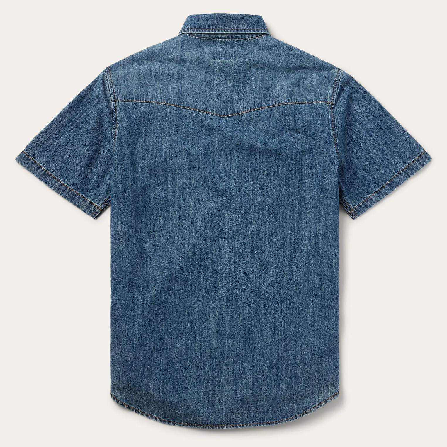Turquoise Snap Short Sleeve Denim Shirt -STETSON