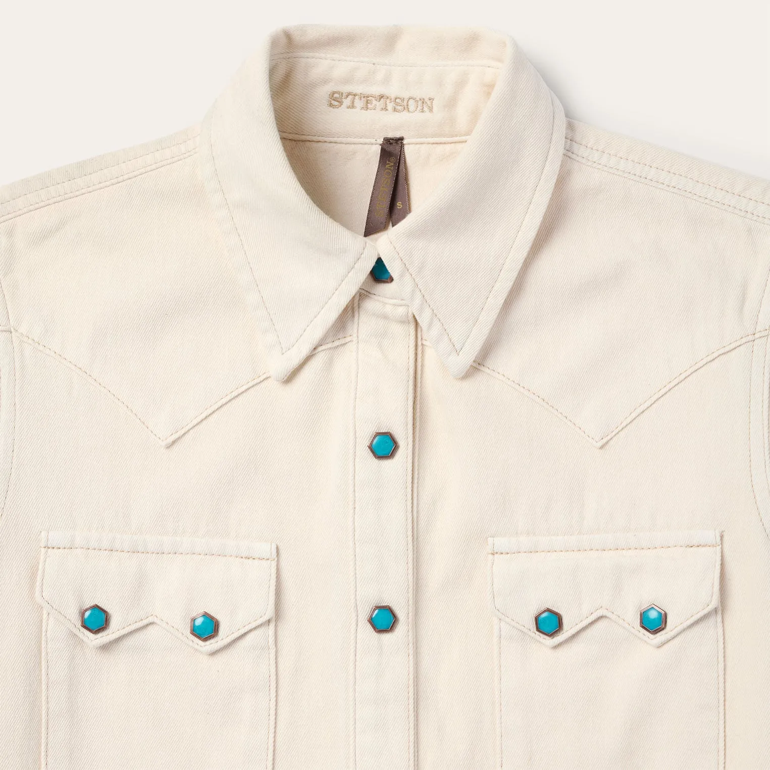 Turquoise Snap Western Denim Shirt -STETSON