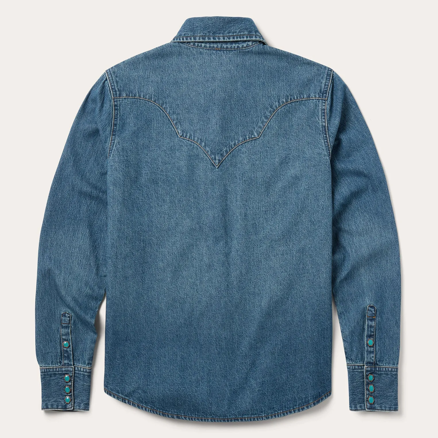 Turquoise Snap Western Denim Shirt -STETSON
