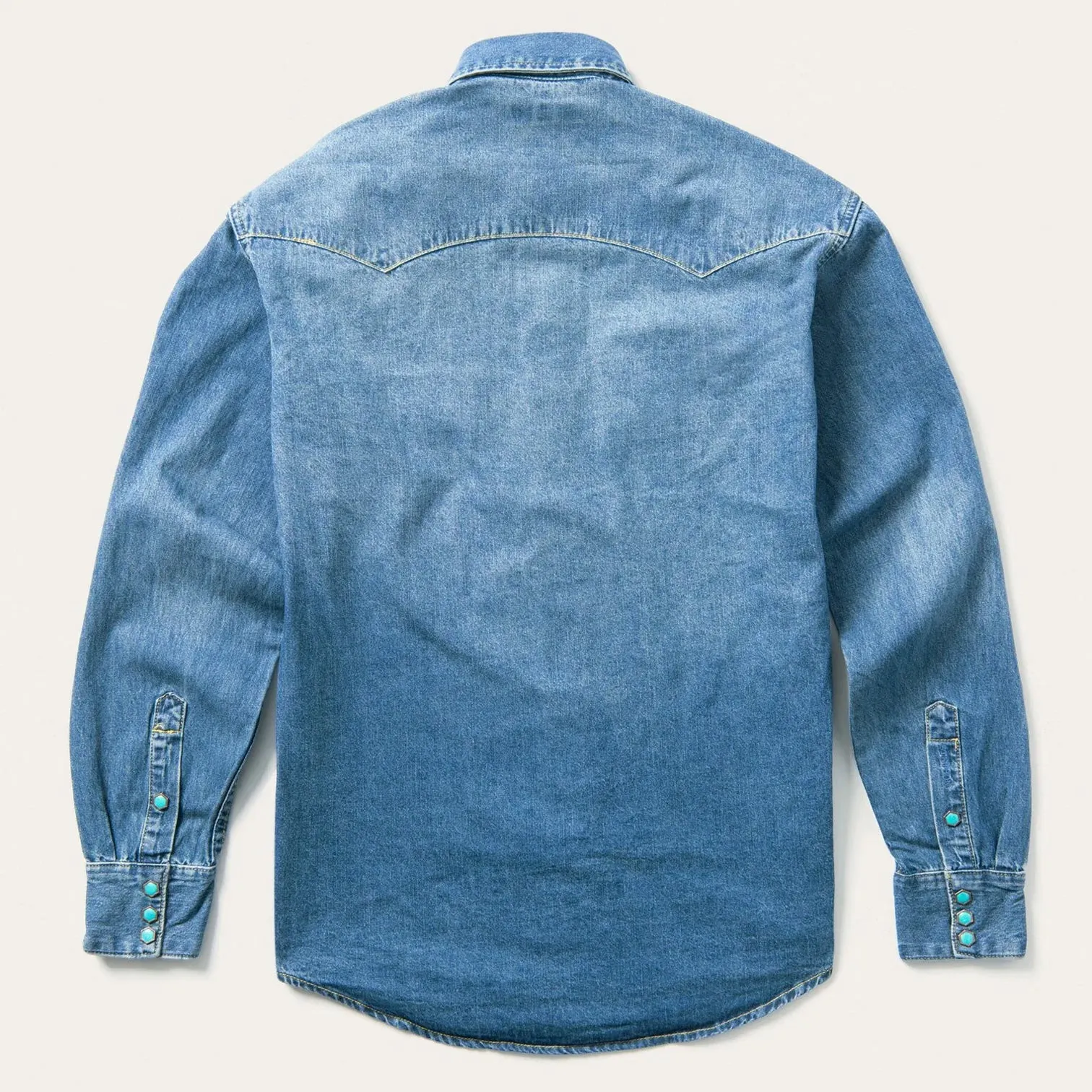 Turquoise Snap Western Denim Shirt -STETSON