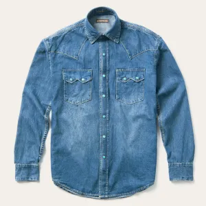 Turquoise Snap Western Denim Shirt -STETSON