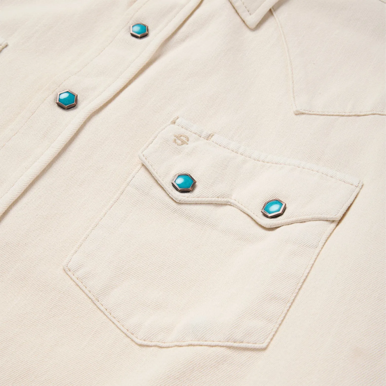 Turquoise Snap Western Denim Shirt -STETSON