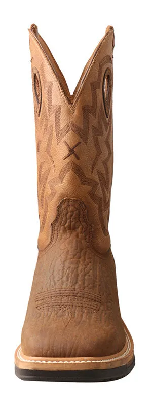 Twisted X Men's Dark Brown and Tan Square Toe Boot