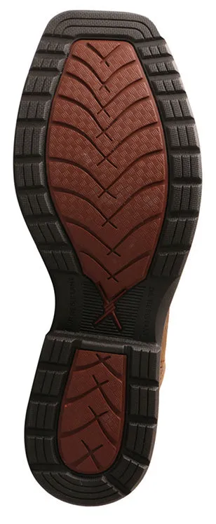 Twisted X Men's Dark Brown and Tan Square Toe Boot