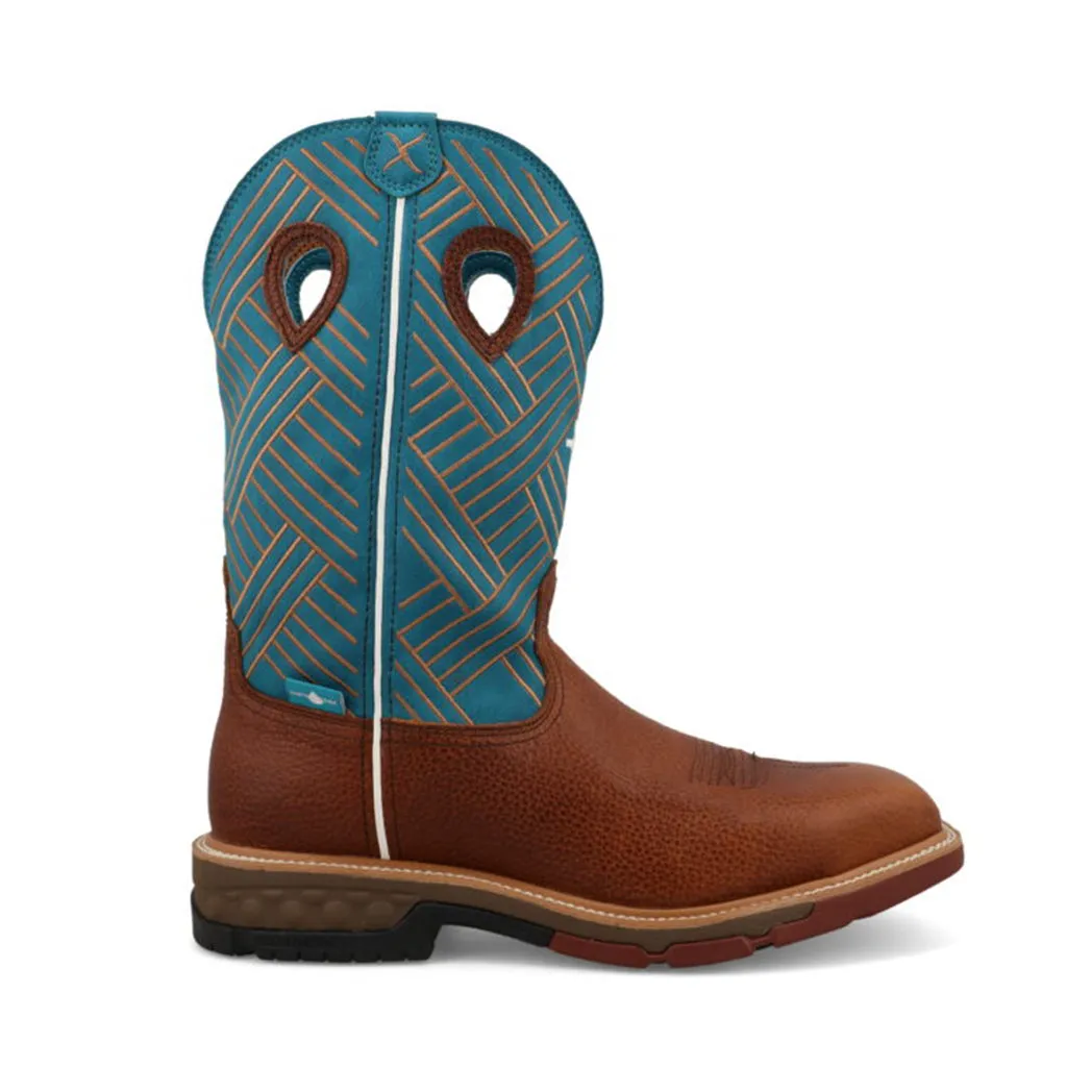 Twisted X Men's Sequoia & Turquoise Alloy Toe Work Boot