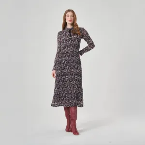 VIP Favorite Long Sleve Printed Midi Dress  Last Chance!
