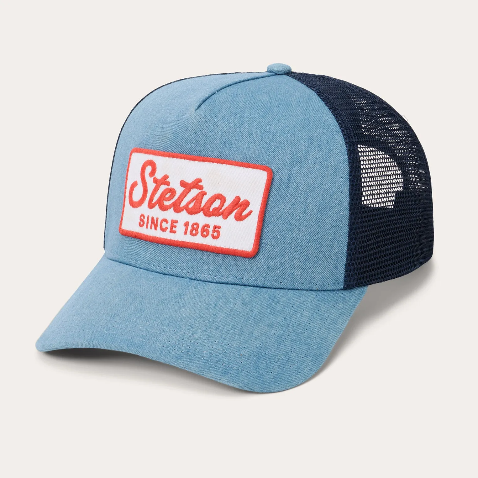 Washed Denim 1865 Patch Trucker Cap -STETSON