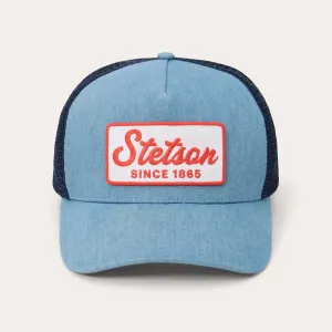 Washed Denim 1865 Patch Trucker Cap -STETSON