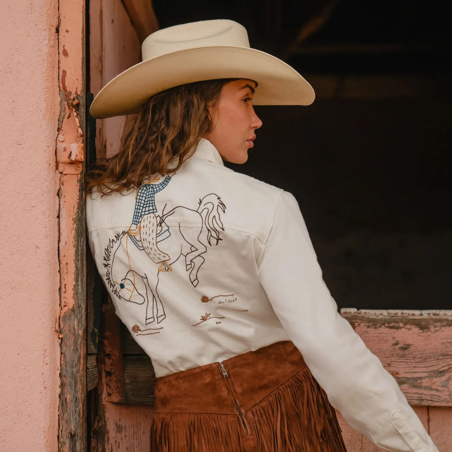 Western Embroidered Denim Shirt -STETSON