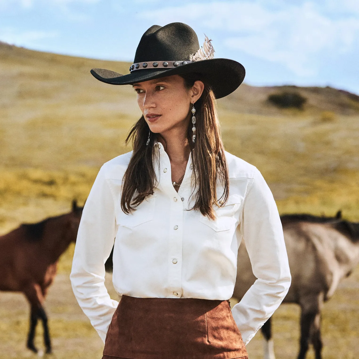 Western Embroidered Denim Shirt -STETSON