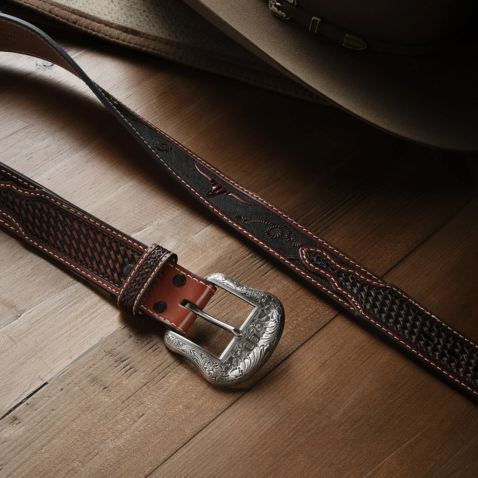 Western Icons Tooled Belt -STETSON