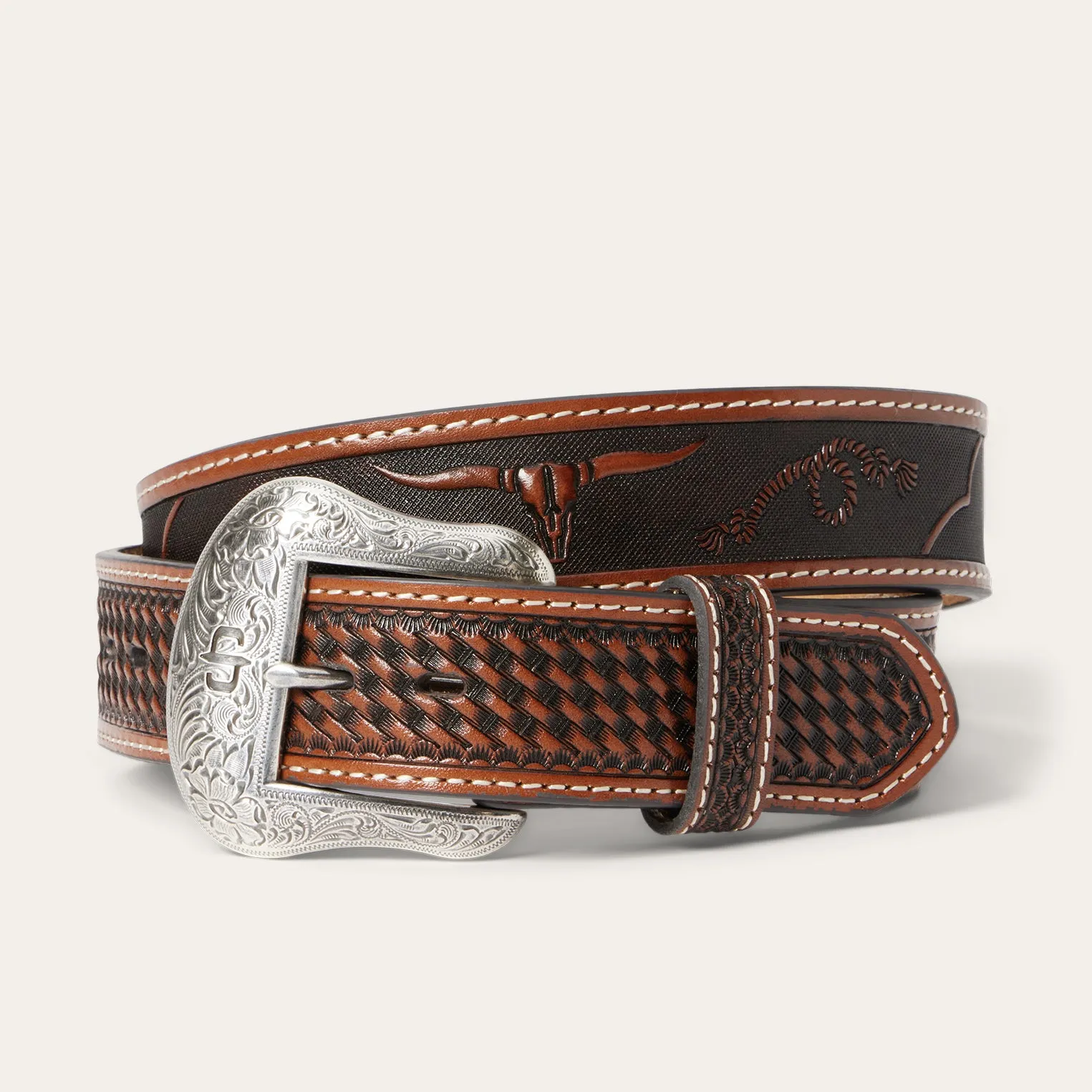 Western Icons Tooled Belt -STETSON