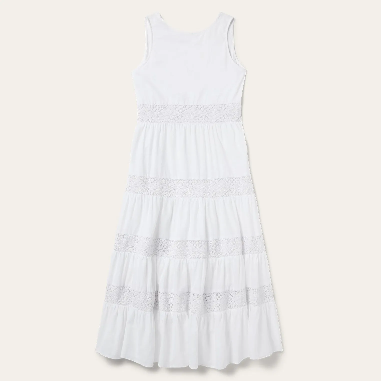 White Cotton Lawn Sleeveless Dress -STETSON