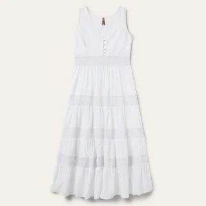 White Cotton Lawn Sleeveless Dress -STETSON