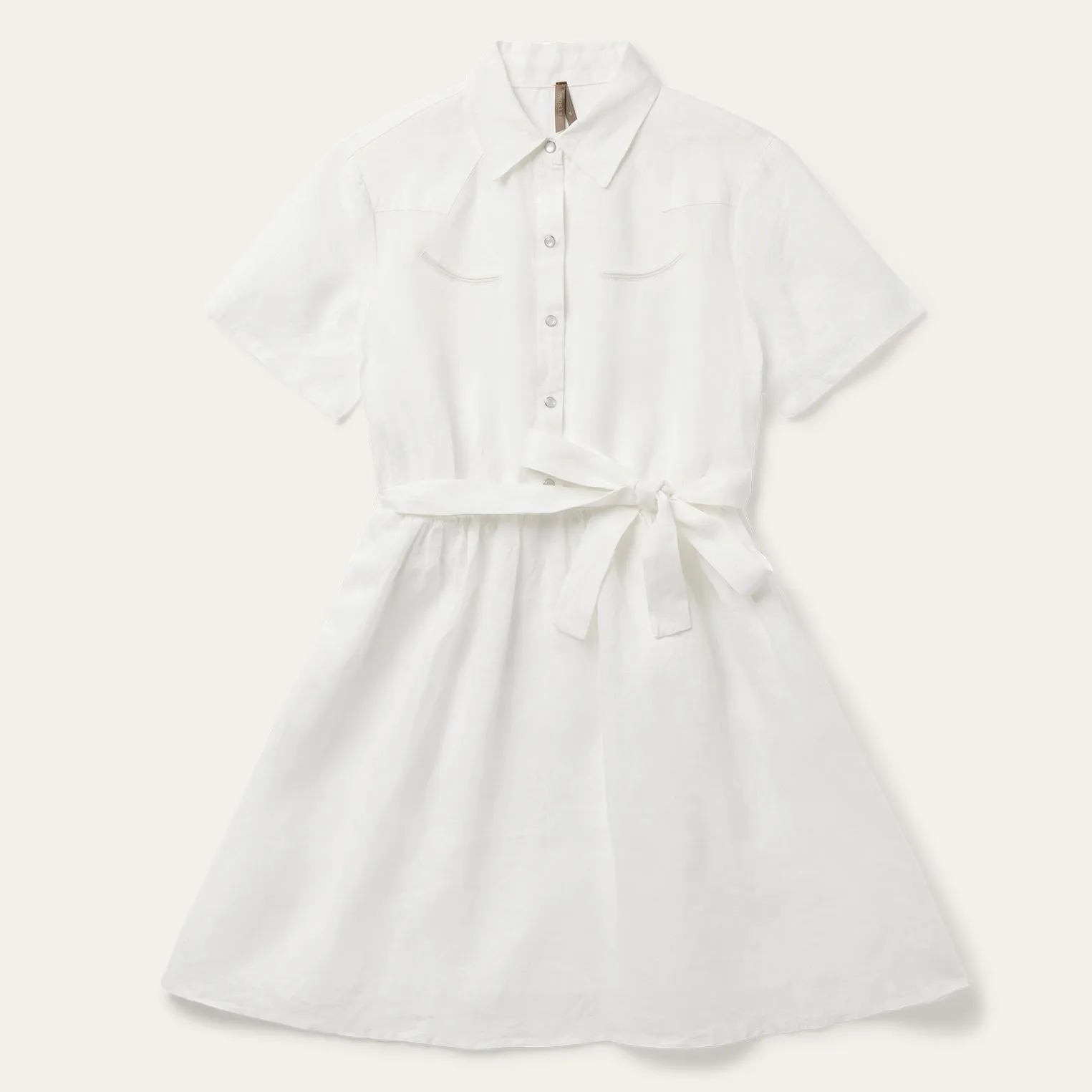 White Linen Shirt Dress -STETSON