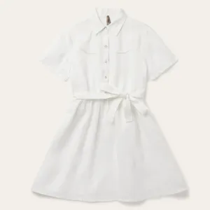 White Linen Shirt Dress -STETSON