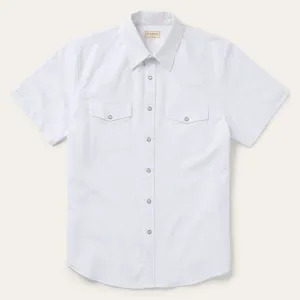 White Oxford Short Sleeve Western Shirt -STETSON