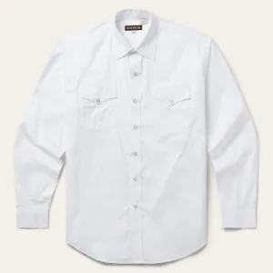 White Pinpoint Oxford Western Shirt -STETSON