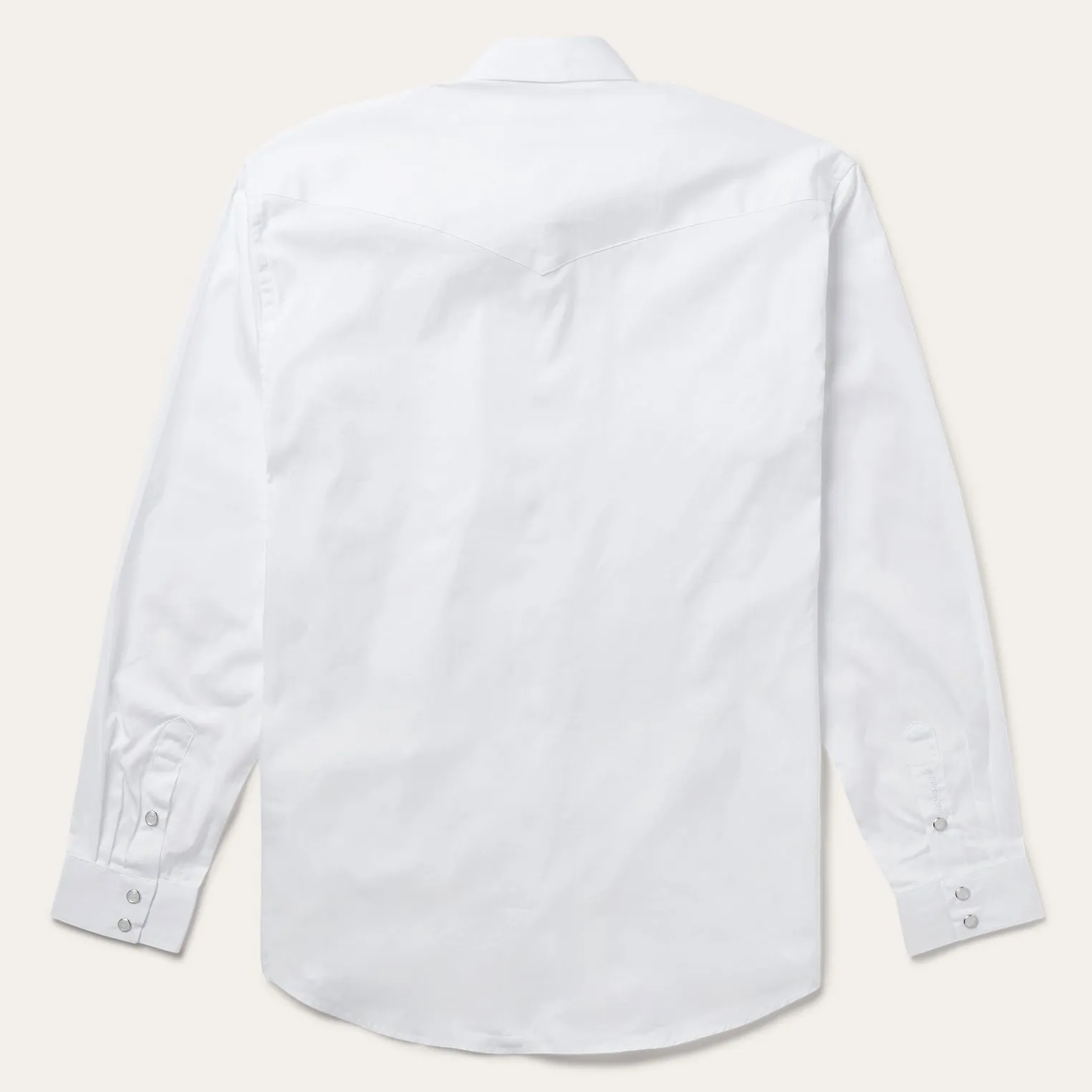 White Pinpoint Oxford Western Shirt -STETSON