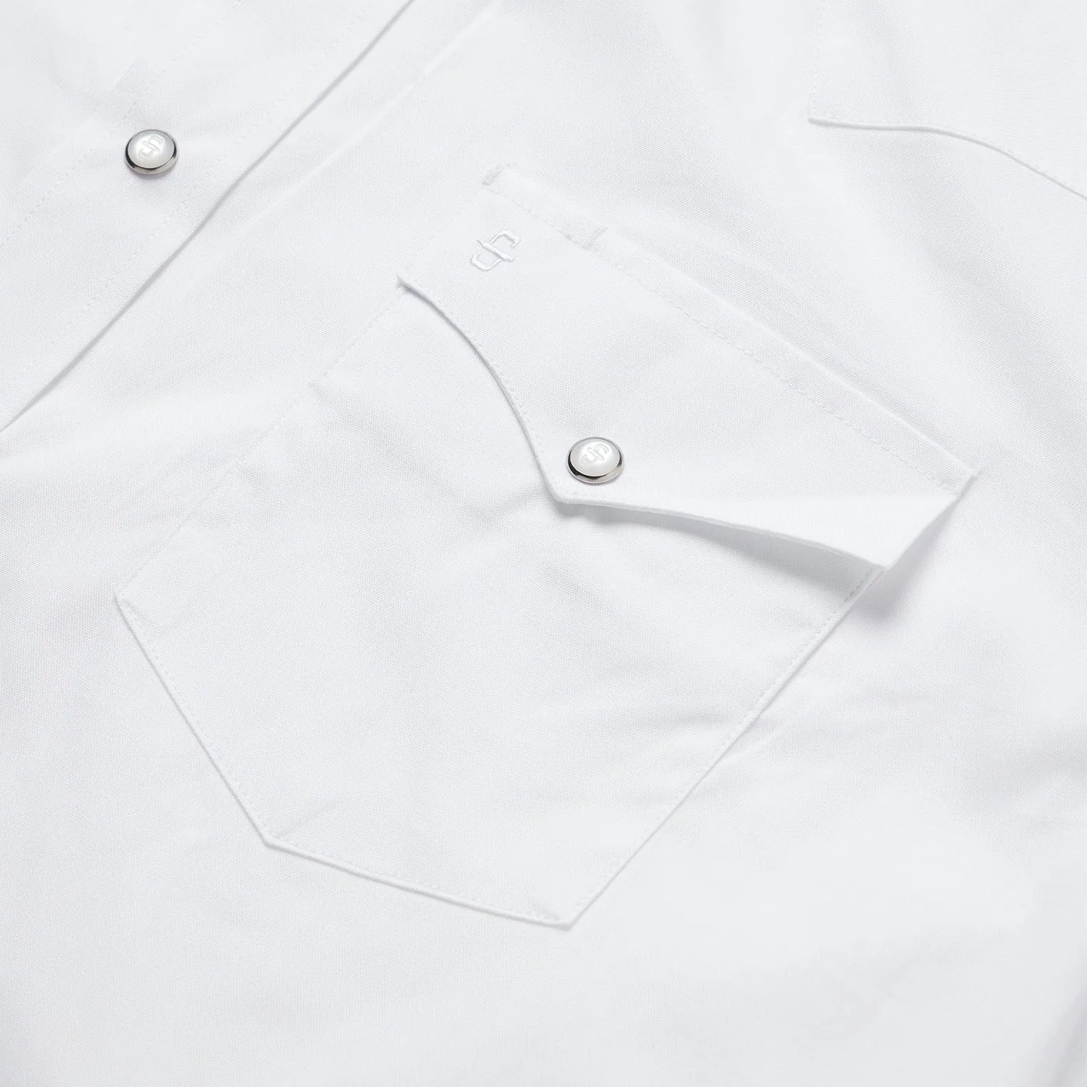 White Pinpoint Oxford Western Shirt -STETSON