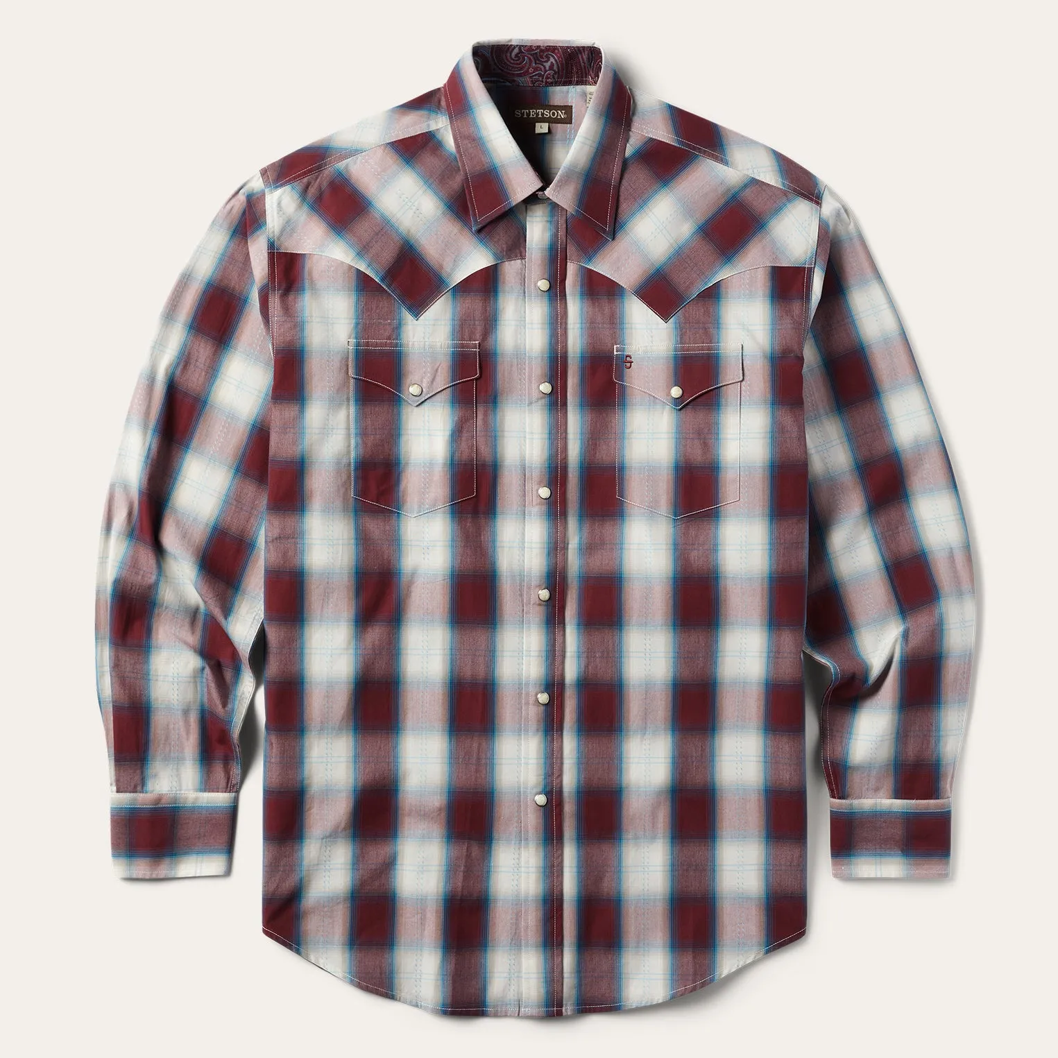 Wine Plaid Shirt -STETSON
