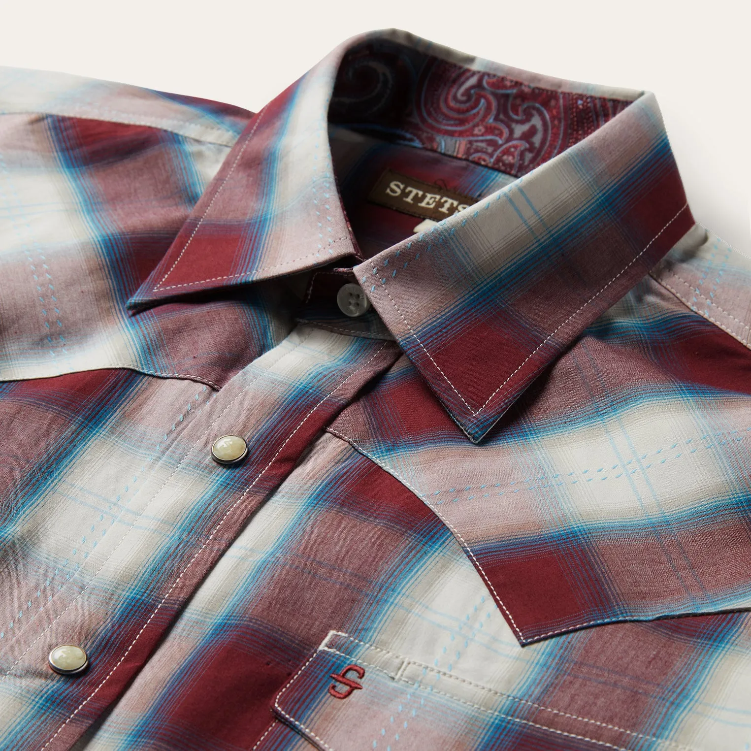 Wine Plaid Shirt -STETSON
