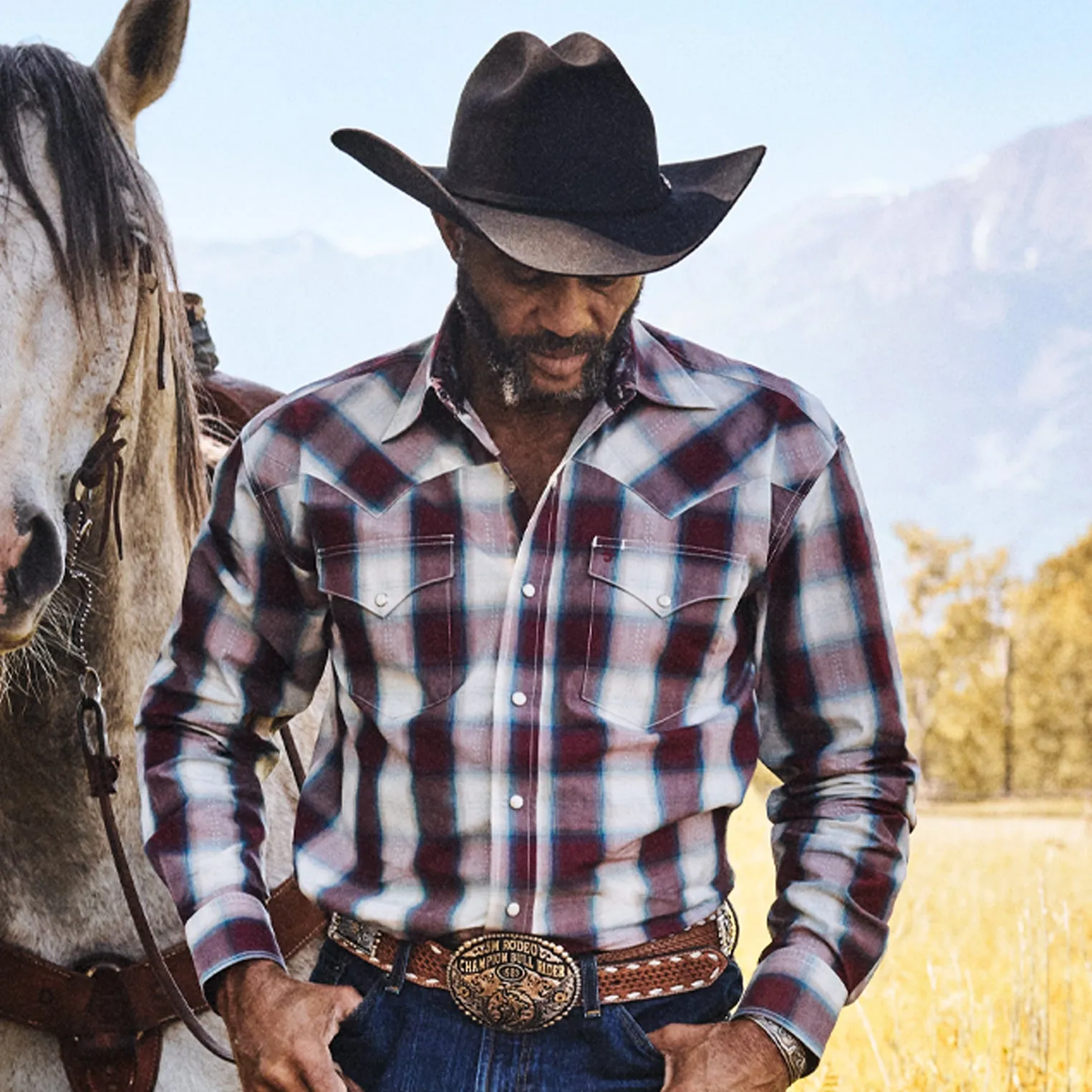Wine Plaid Shirt -STETSON